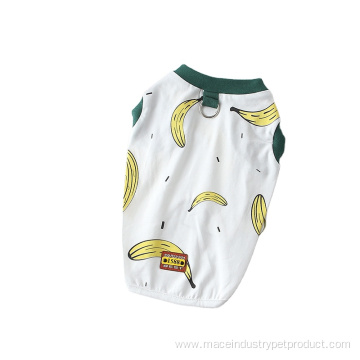 stretch cotton cartoon banana print two color pet